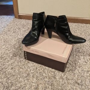 Black Faux Leather Booties